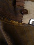 24/1109 beautiful 1974 vintage cyril a castle savile row conduit st brown / blue stripe mohair suit w/ paisley linings 43 short to regular