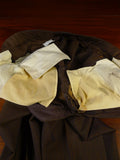 24/1109 beautiful 1974 vintage cyril a castle savile row conduit st brown / blue stripe mohair suit w/ paisley linings 43 short to regular
