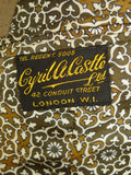 24/1110 beautiful 1976 vintage cyril a castle savile row conduit st beige textured pattern mohair suit w/ pattern linings 43-44 short to regular