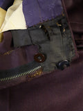 24/1144 vintage 1976 cyril a castle savile row conduit st maroon wool & silk trouser w/ frogmouth pockets 41