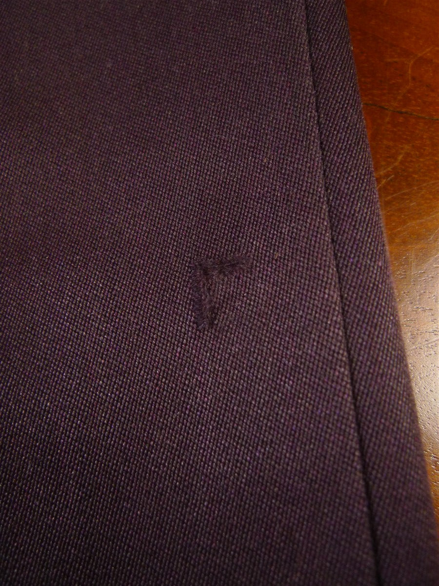 24/1144 vintage 1976 cyril a castle savile row conduit st maroon wool & silk trouser w/ frogmouth pockets 41