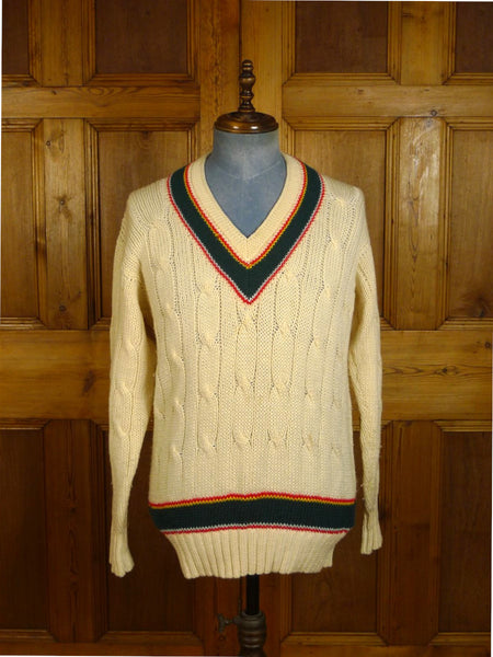 24/1123 vintage british long sleeve all wool cricket jumper 44