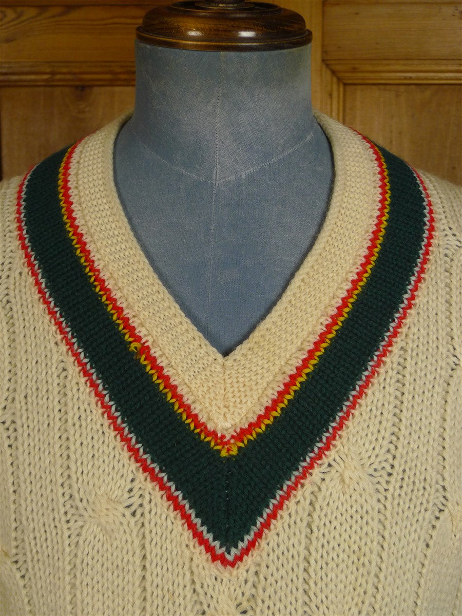 24/1123 vintage british long sleeve all wool cricket jumper 44
