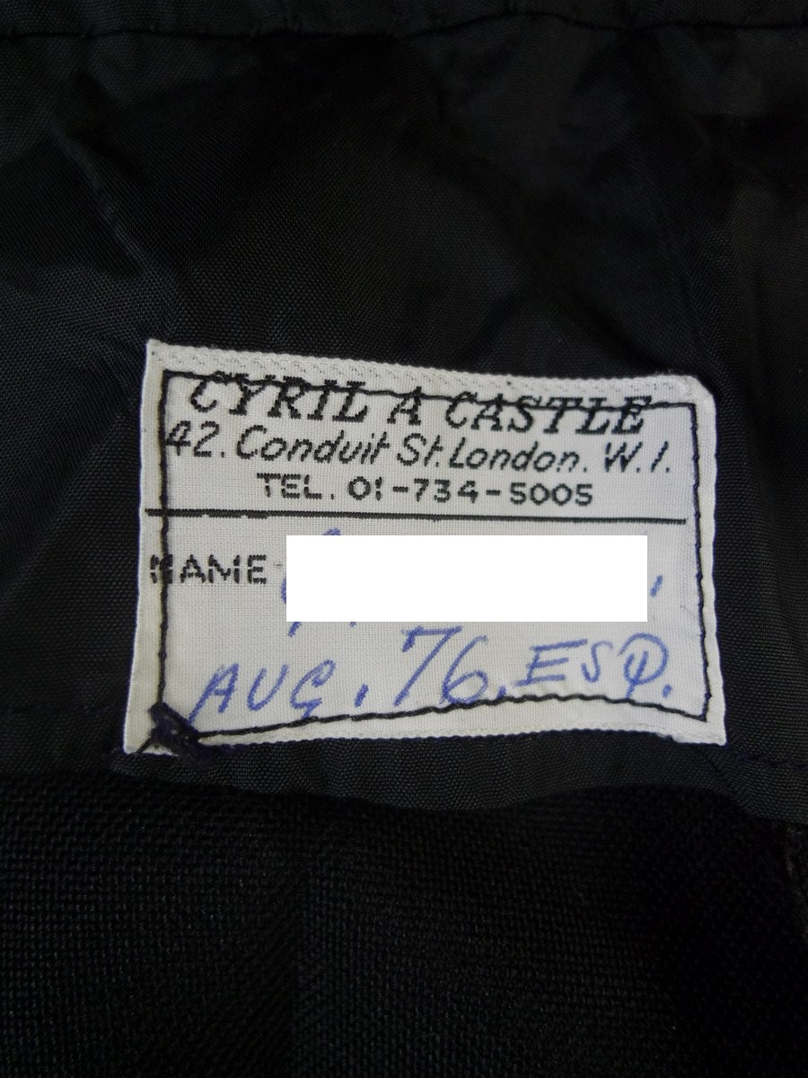 24/1149 vintage 1976 cyril a castle savile row conduit st bespoke black mohair trouser 40