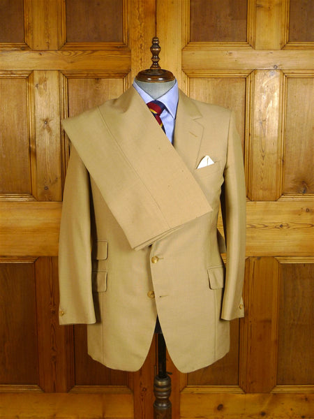 24/1129 wonderful 1974 vintage cyril a castle savile row conduit st bespoke brown beige mohair suit 42 short to regular