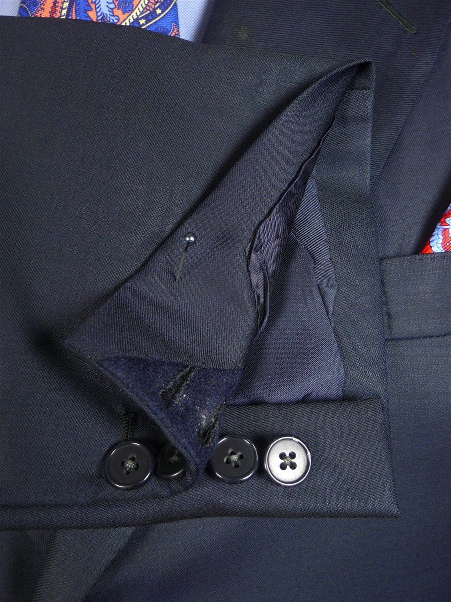 24/1166 anderson & sheppard 2004 savile row bespoke very dark blue wool suit jacket blazer 46 regular