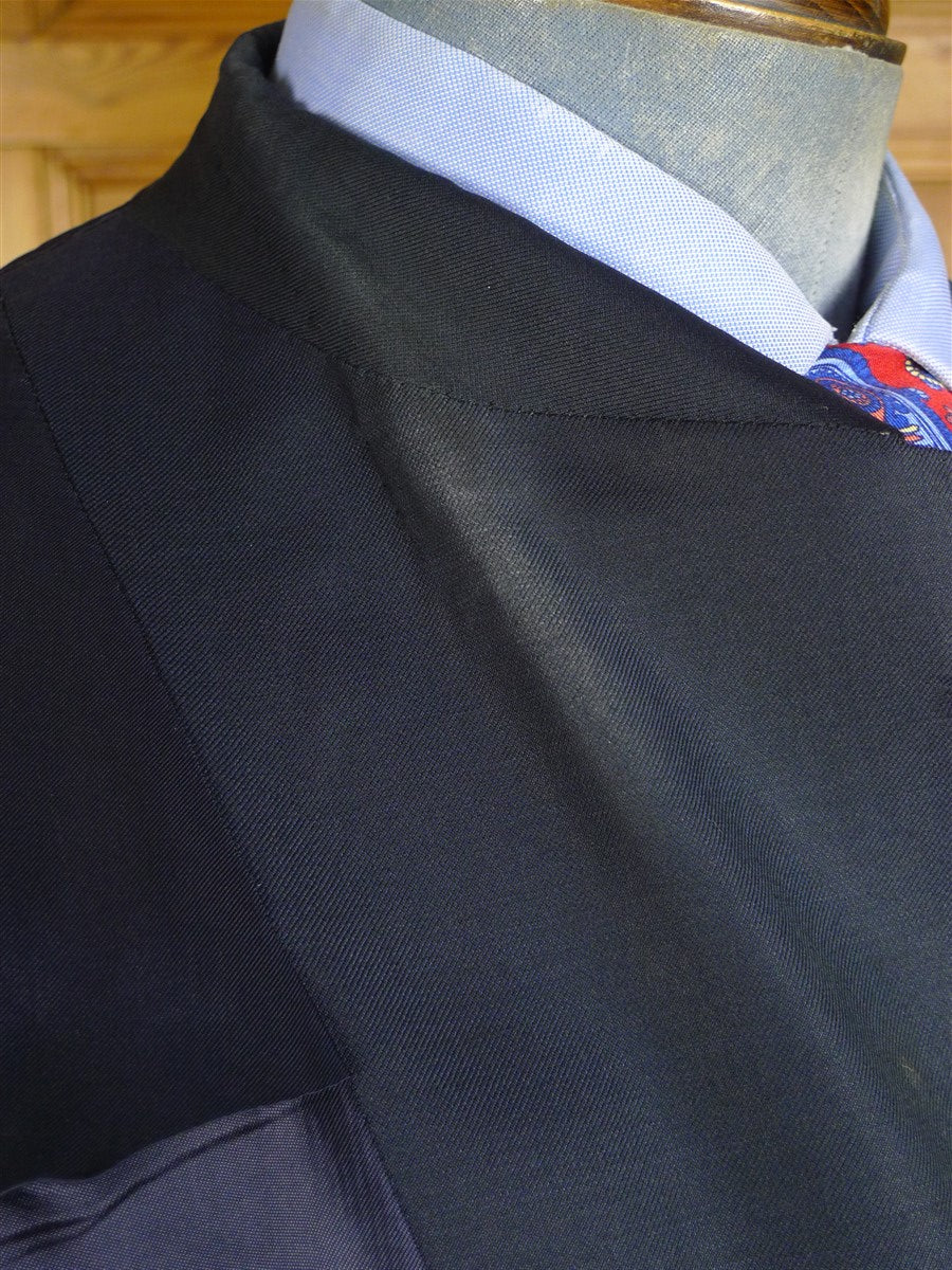 24/1166 anderson & sheppard 2004 savile row bespoke very dark blue wool suit jacket blazer 46 regular