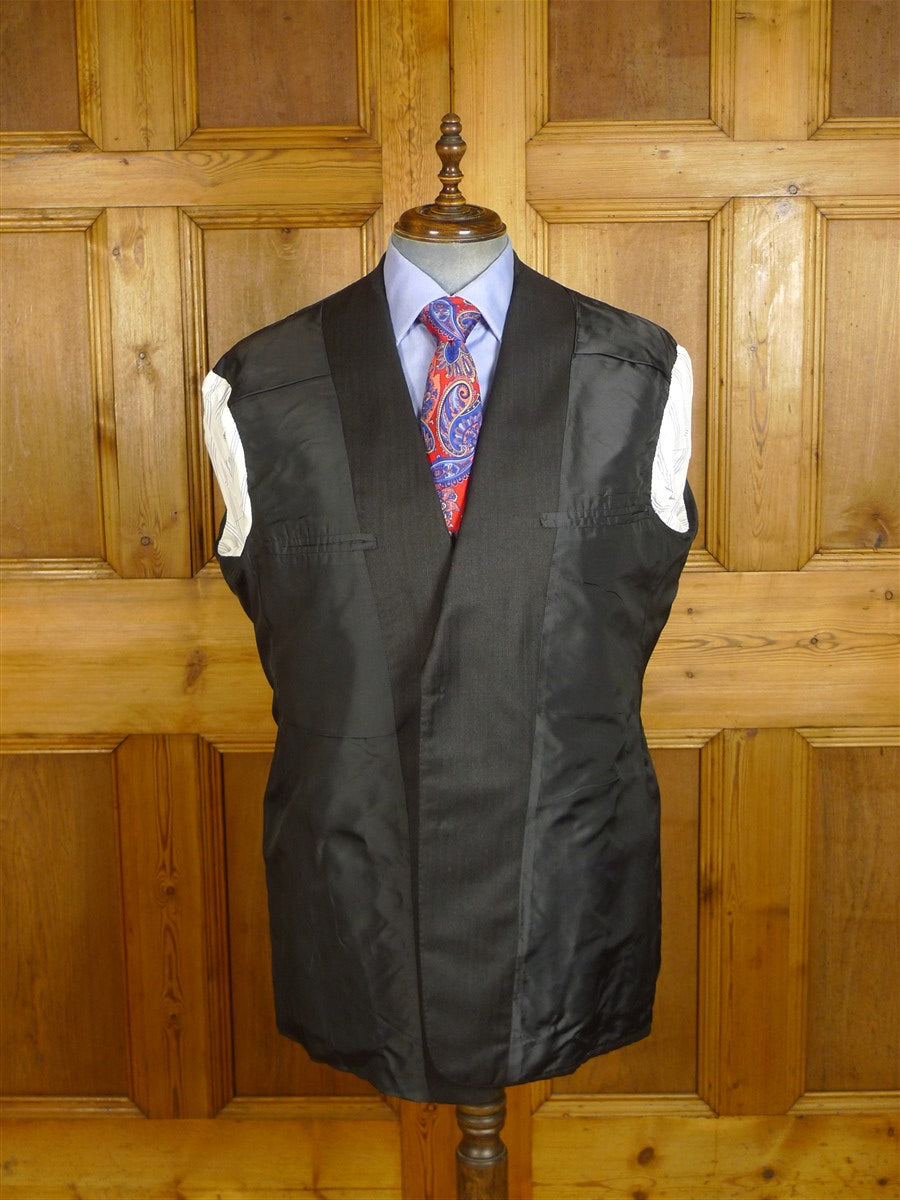 24/1167 immaculate anderson & sheppard 2007 savile row bespoke grey herringbone wool suit jacket blazer 46 regular to long