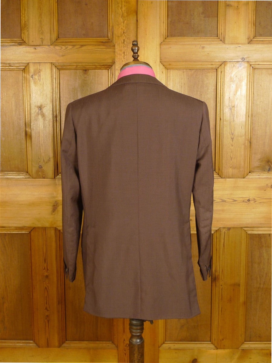 24/1160 wonderful 1976 cyril a  castle savile row conduit st bespoke vintage brown textured silk blazer w/ paisley linings 43 regular