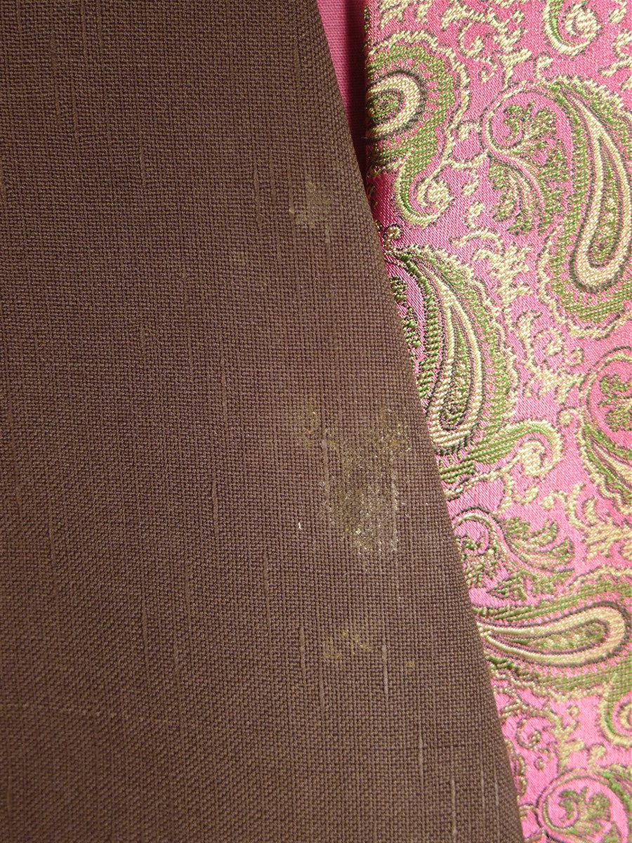 24/1160 wonderful 1976 cyril a  castle savile row conduit st bespoke vintage brown textured silk blazer w/ paisley linings 43 regular