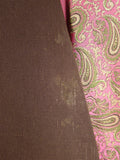 24/1160 wonderful 1976 cyril a  castle savile row conduit st bespoke vintage brown textured silk blazer w/ paisley linings 43 regular