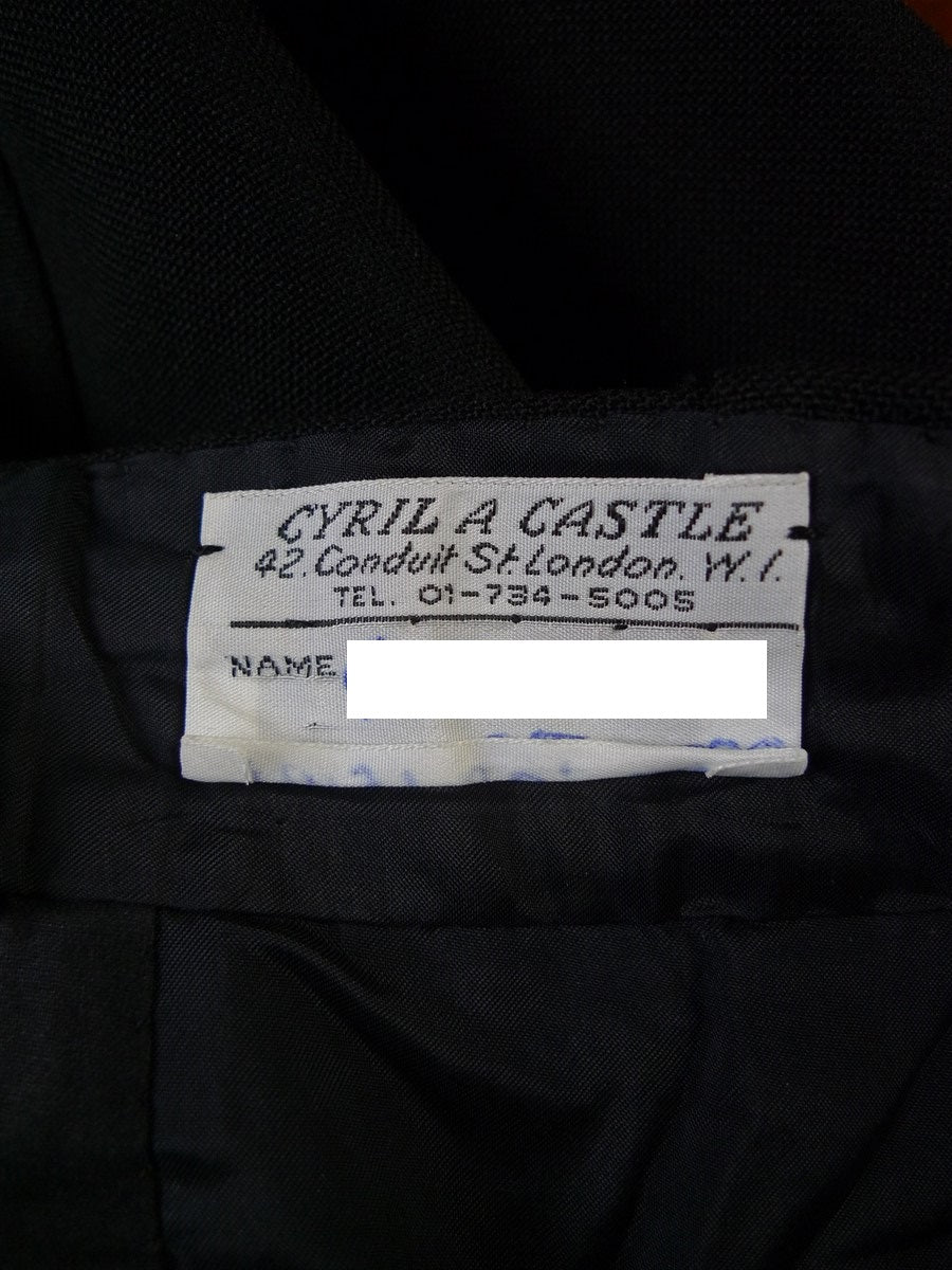 25/0016 immaculate vintage cyril a castle conduit st savile row bespoke black mohair trouser 39-43