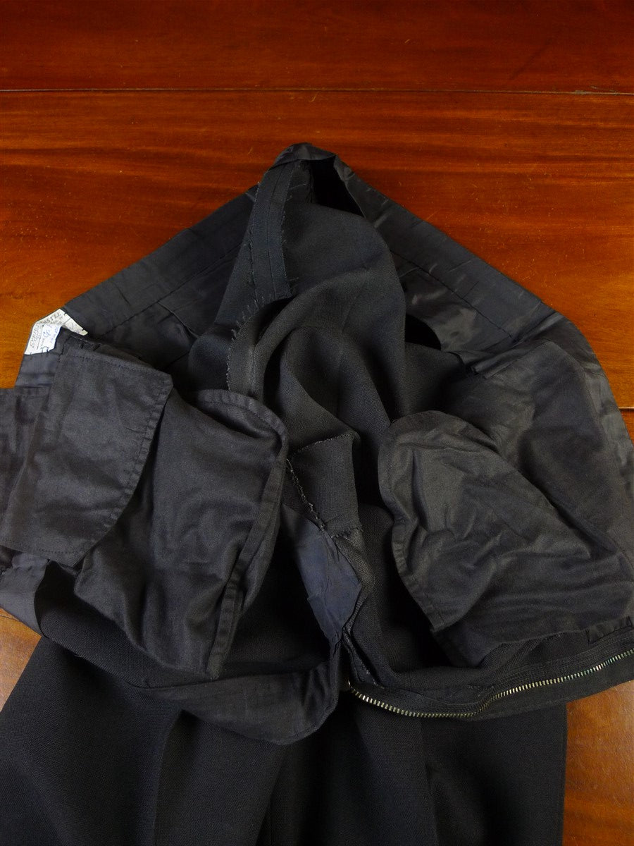 25/0017 excellent vintage cyril a castle conduit st savile row bespoke black mohair trouser 37-41