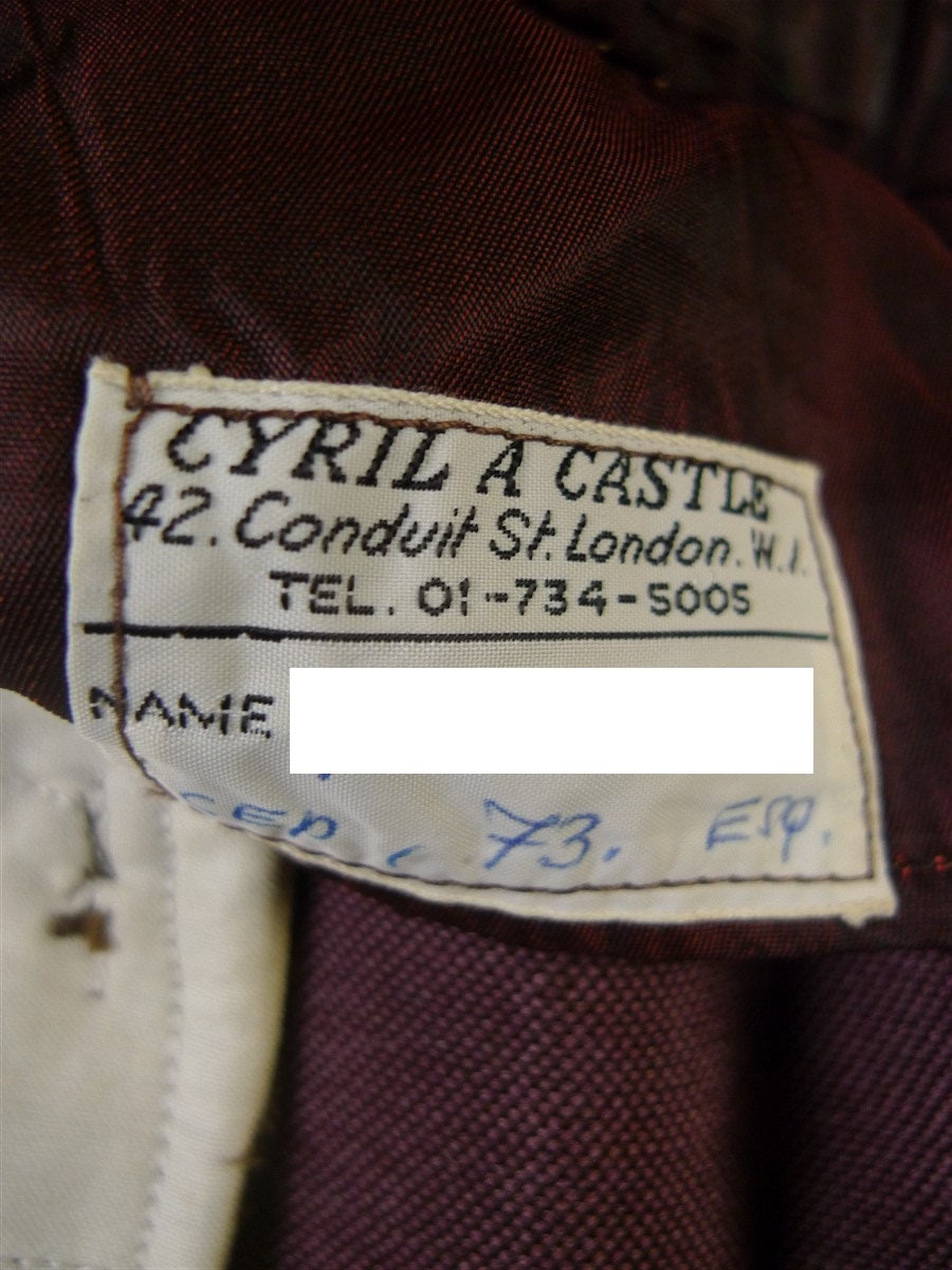 25/0003 wonderful 1973 vintage cyril a castle conduit st savile row bespoke mohair suit w/ paisley linings 42 short to regular