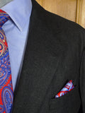 25/0081 anderson & sheppard 2003 savile row bespoke charcoal grey worsted flannel suit jacket 46-47 regular to long