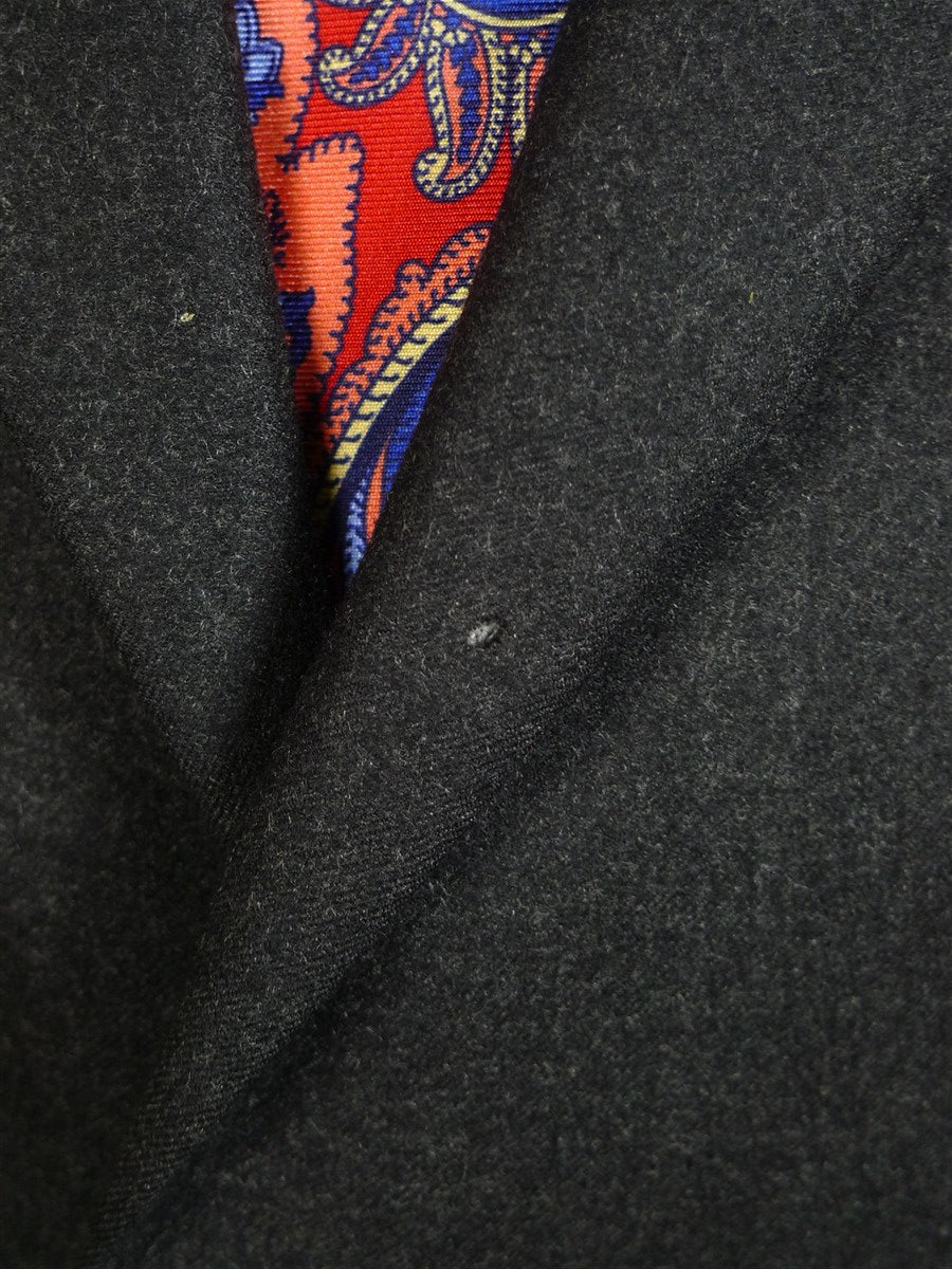 25/0081 anderson & sheppard 2003 savile row bespoke charcoal grey worsted flannel suit jacket 46-47 regular to long