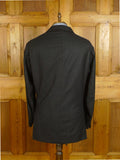 25/0081 anderson & sheppard 2003 savile row bespoke charcoal grey worsted flannel suit jacket 46-47 regular to long