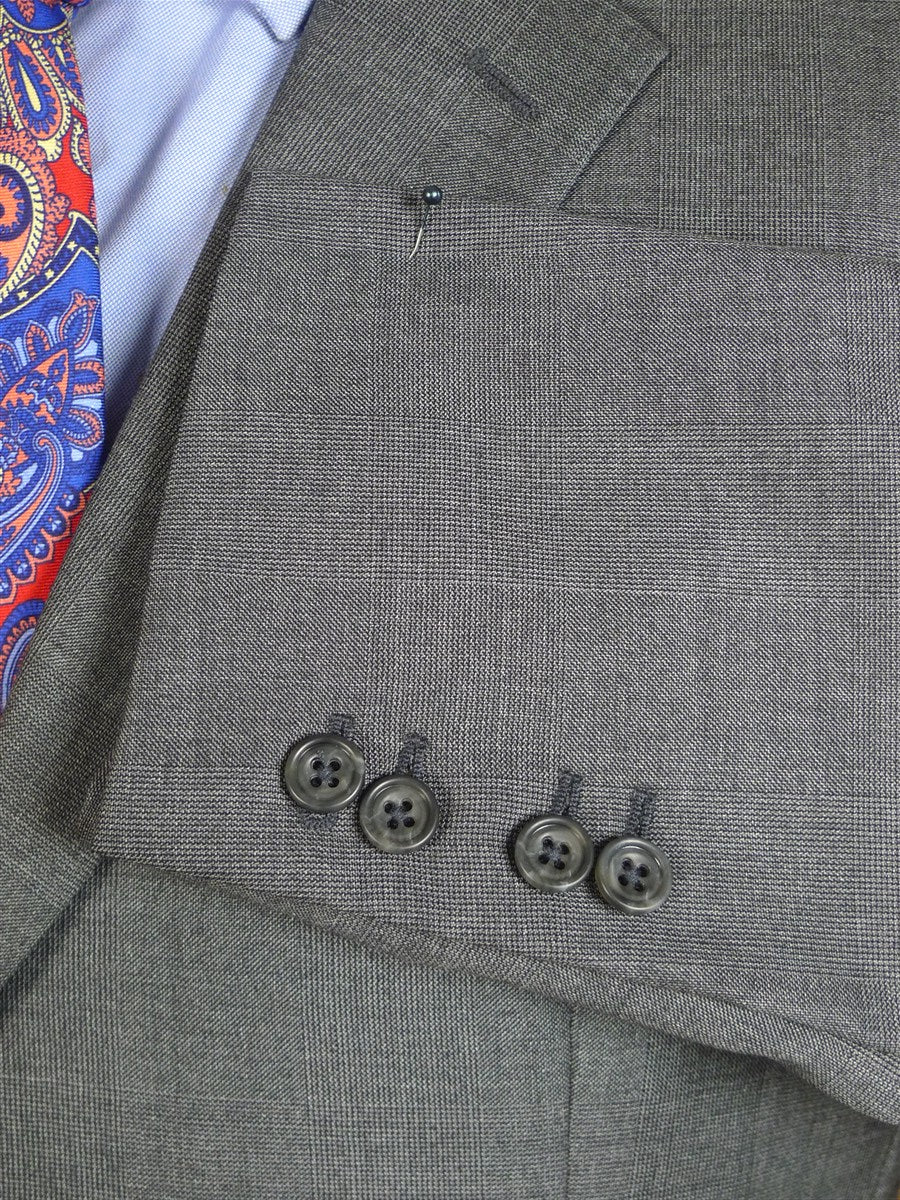 25/0092 near immaculate roderick charles bespoke grey glen check 4-piece wool suit (extra pair trs) 42 short