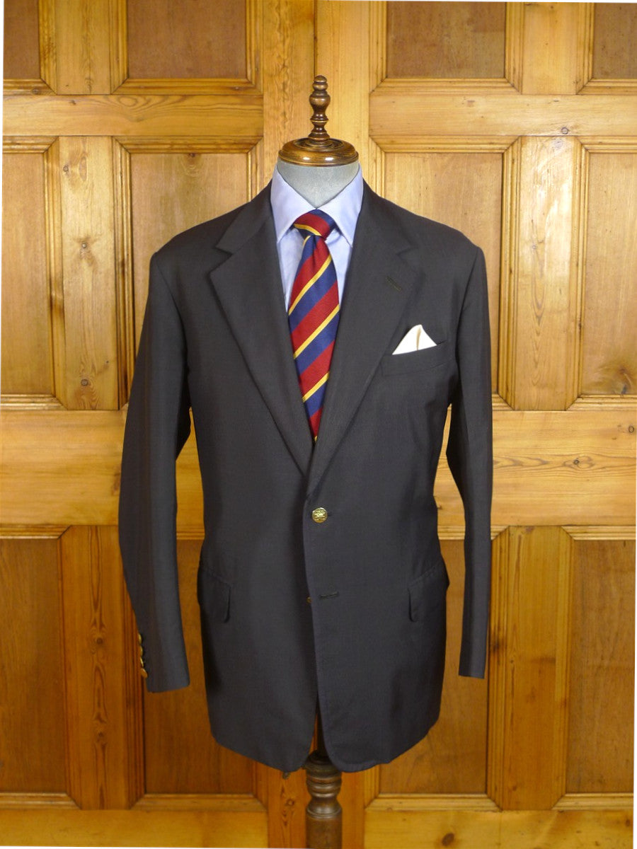 25/0094 anderson & sheppard 2003 savile row bespoke dark navy blue mohair blazer 46-47 regular to long
