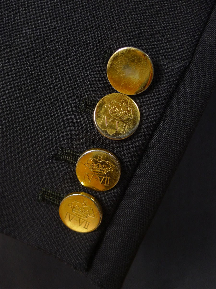 25/0094 anderson & sheppard 2003 savile row bespoke dark navy blue mohair blazer 46-47 regular to long