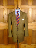 25/0097 bespoke tailored brown herringbone sports jacket blazer 48 regular to long