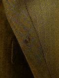 25/0097 bespoke tailored brown herringbone sports jacket blazer 48 regular to long