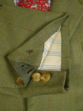 25/0114 anderson & sheppard savile row bespoke green wp check tweed shooting suit 39 short