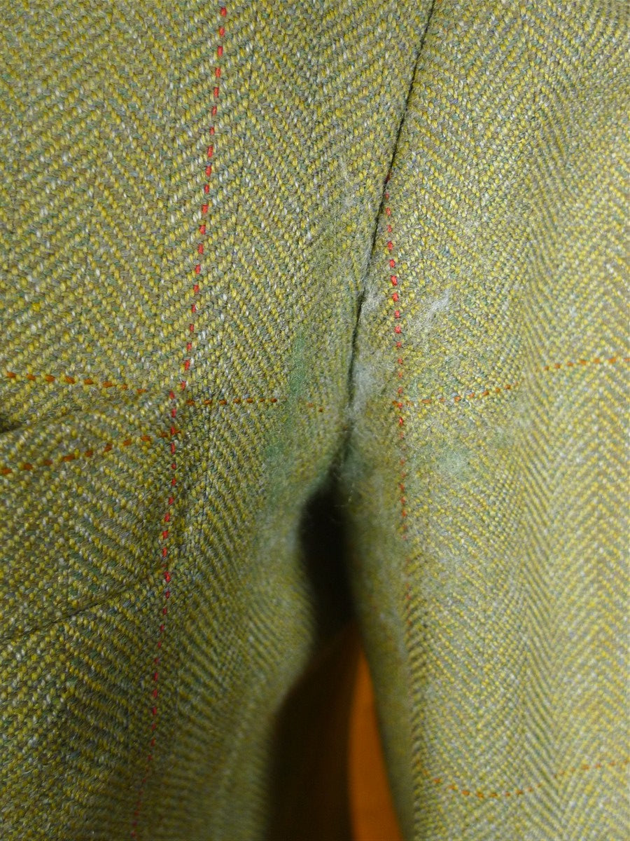 25/0114 anderson & sheppard savile row bespoke green wp check tweed shooting suit 39 short