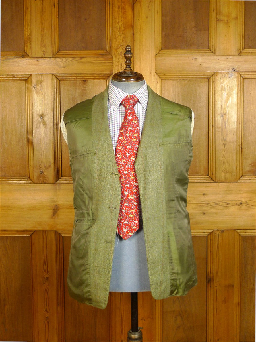 25/0114 anderson & sheppard savile row bespoke green wp check tweed shooting suit 39 short
