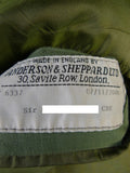 25/0114 anderson & sheppard savile row bespoke green wp check tweed shooting suit 39 short