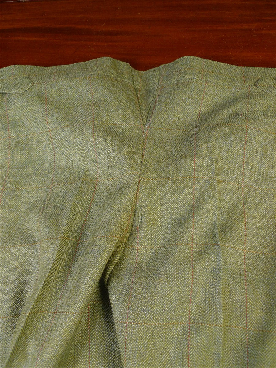 25/0114 anderson & sheppard savile row bespoke green wp check tweed shooting suit 39 short