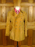 25/0131 genuine 1960s vintage lord john carnaby street tan brown pigskin d/b pea coat jacket 36-37