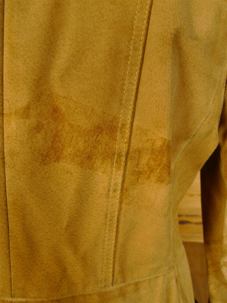 25/0131 genuine 1960s vintage lord john carnaby street tan brown pigskin d/b pea coat jacket 36-37