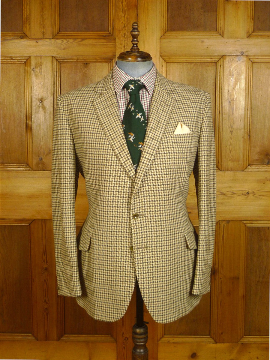 25/0148 immaculate philips & piper lambourne brown houndstooth check tweed sports jacket 45 regular