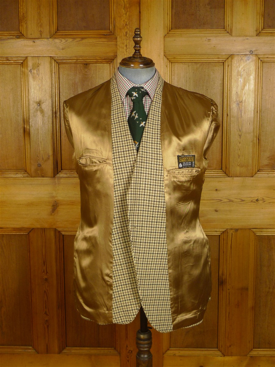 25/0148 immaculate philips & piper lambourne brown houndstooth check tweed sports jacket 45 regular