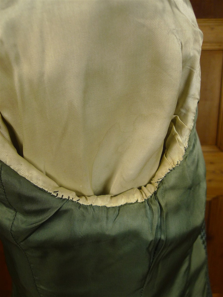 25/0149 wonderful 1950s 1960s vintage heavyweight green houndstooth check tweed jacket w/ double besom! 40 short