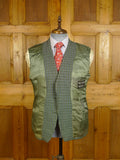 25/0149 wonderful 1950s 1960s vintage heavyweight green houndstooth check tweed jacket w/ double besom! 40 short