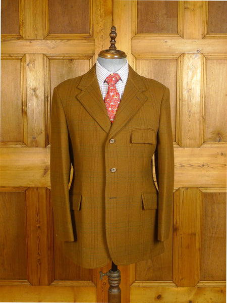 25/0152 superb vintage heavyweight brown cavalry twill riding hacking jacket 40 regular