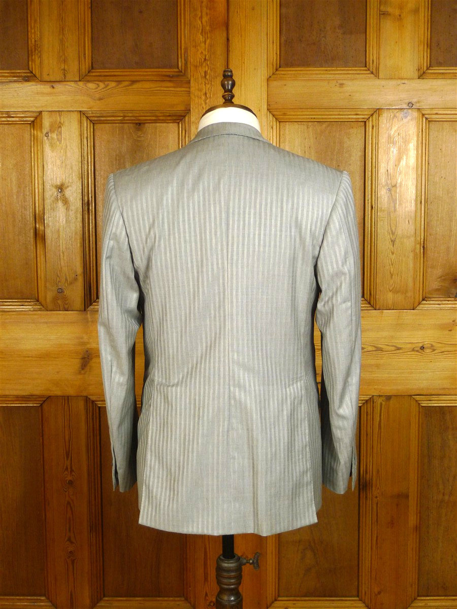 25/0172 terry haste 2013 savile row bespoke d/b grey / bronze candy-stripe luxury worsted suit 38 regular
