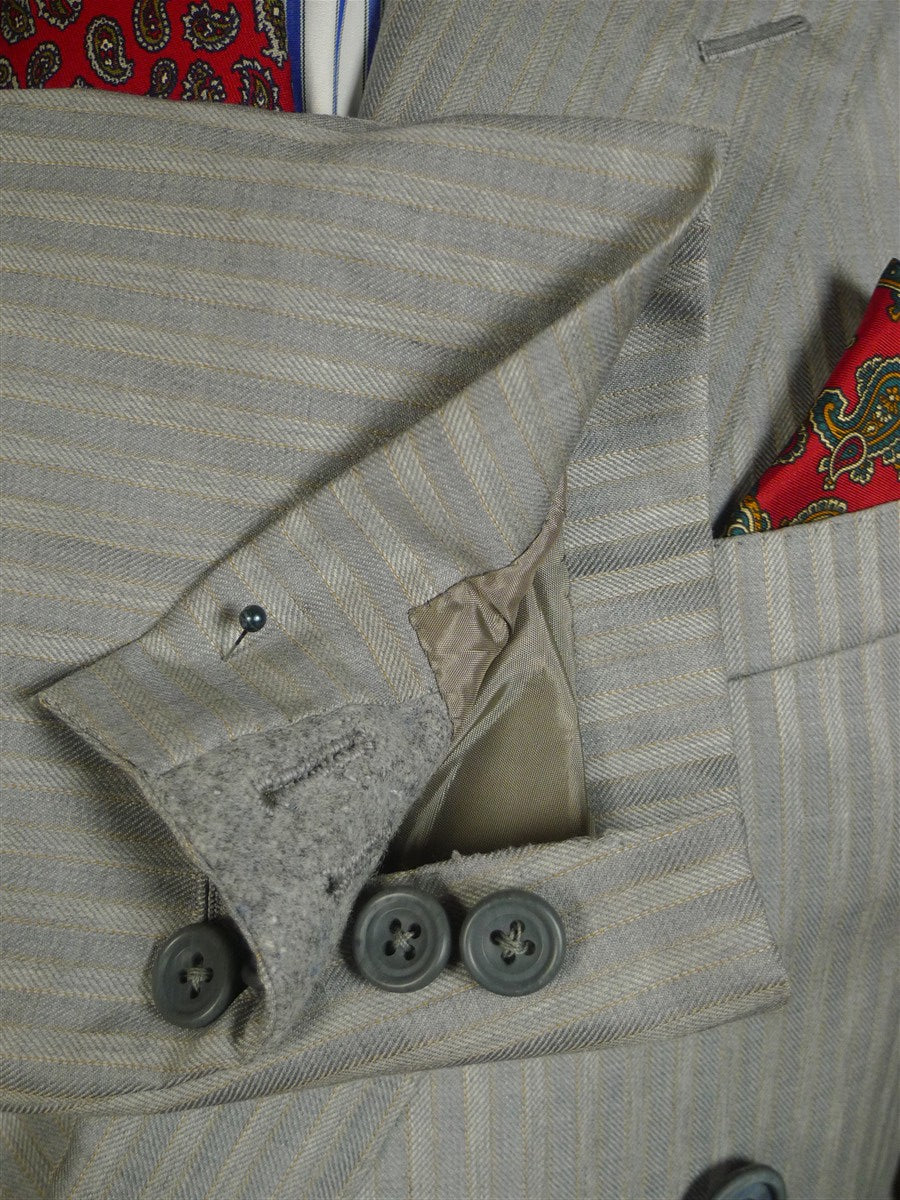 25/0172 terry haste 2013 savile row bespoke d/b grey / bronze candy-stripe luxury worsted suit 38 regular