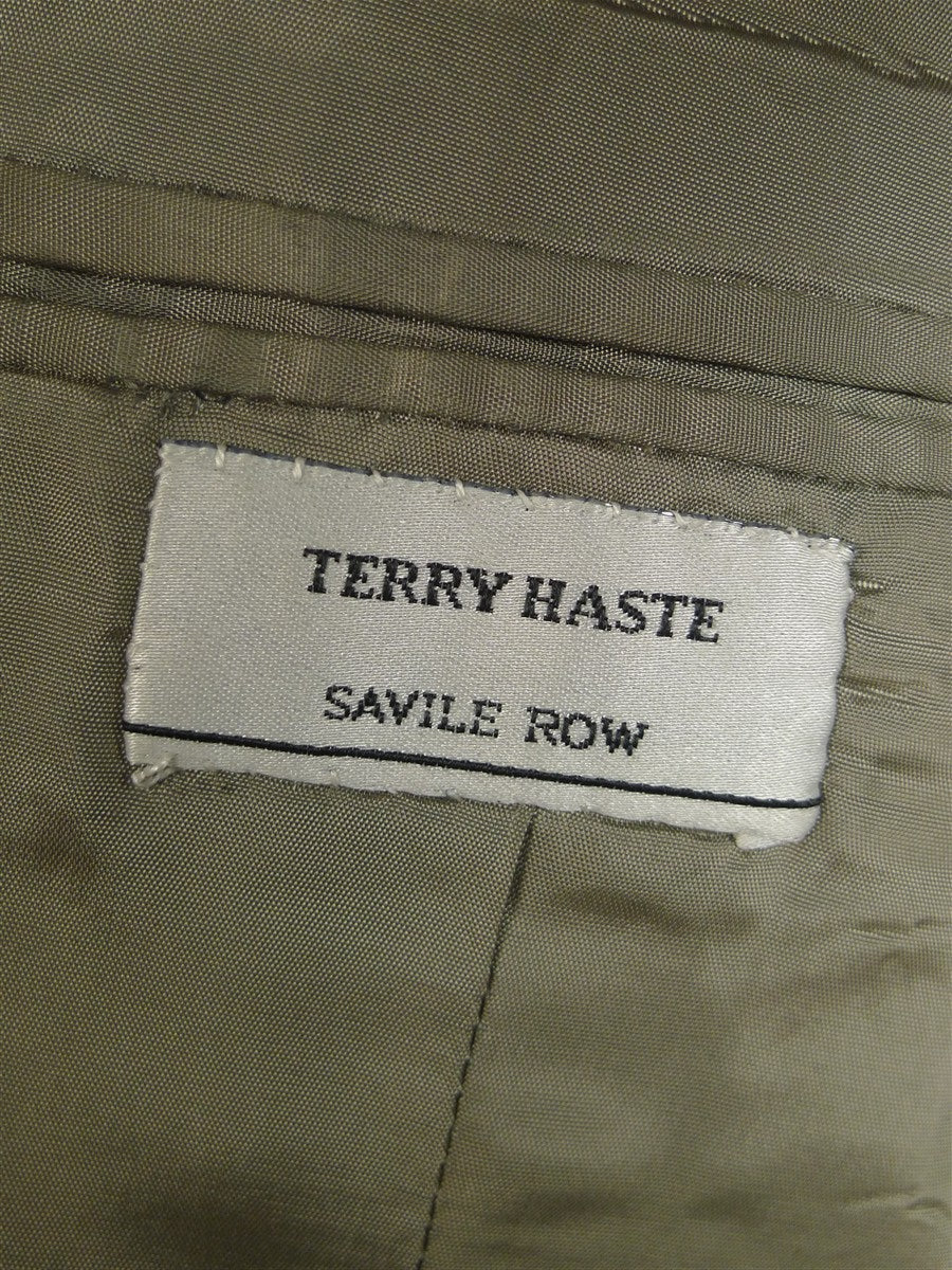 25/0172 terry haste 2013 savile row bespoke d/b grey / bronze candy-stripe luxury worsted suit 38 regular