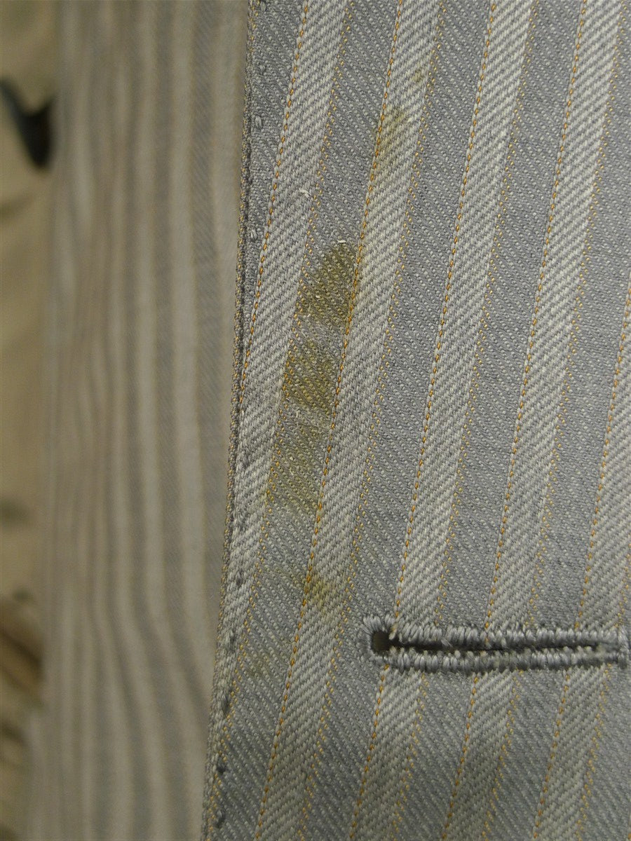 25/0172 terry haste 2013 savile row bespoke d/b grey / bronze candy-stripe luxury worsted suit 38 regular