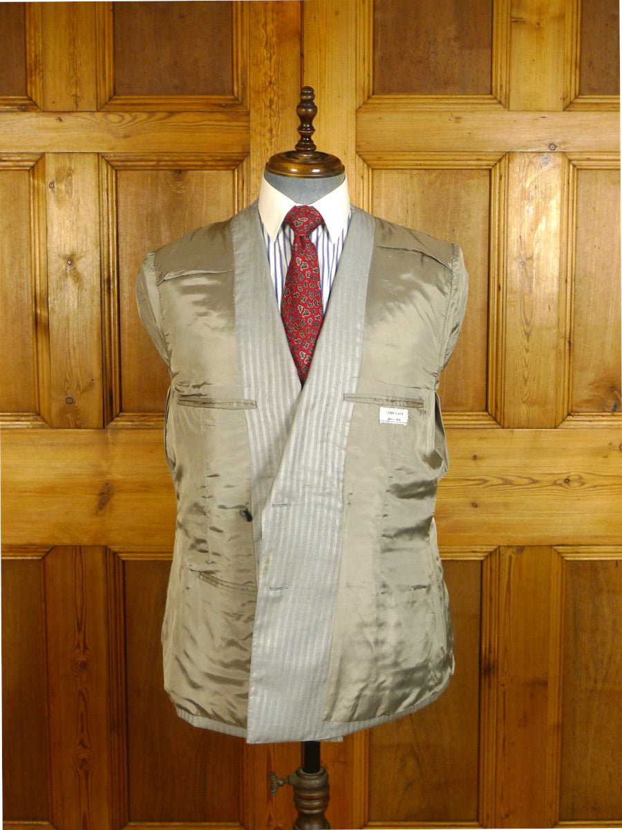 25/0172 terry haste 2013 savile row bespoke d/b grey / bronze candy-stripe luxury worsted suit 38 regular