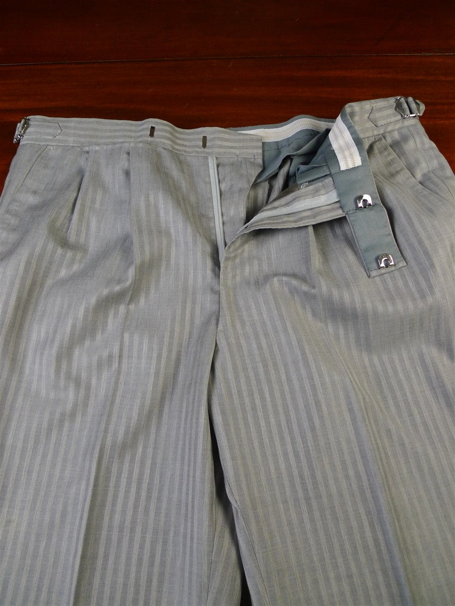 25/0172 terry haste 2013 savile row bespoke d/b grey / bronze candy-stripe luxury worsted suit 38 regular