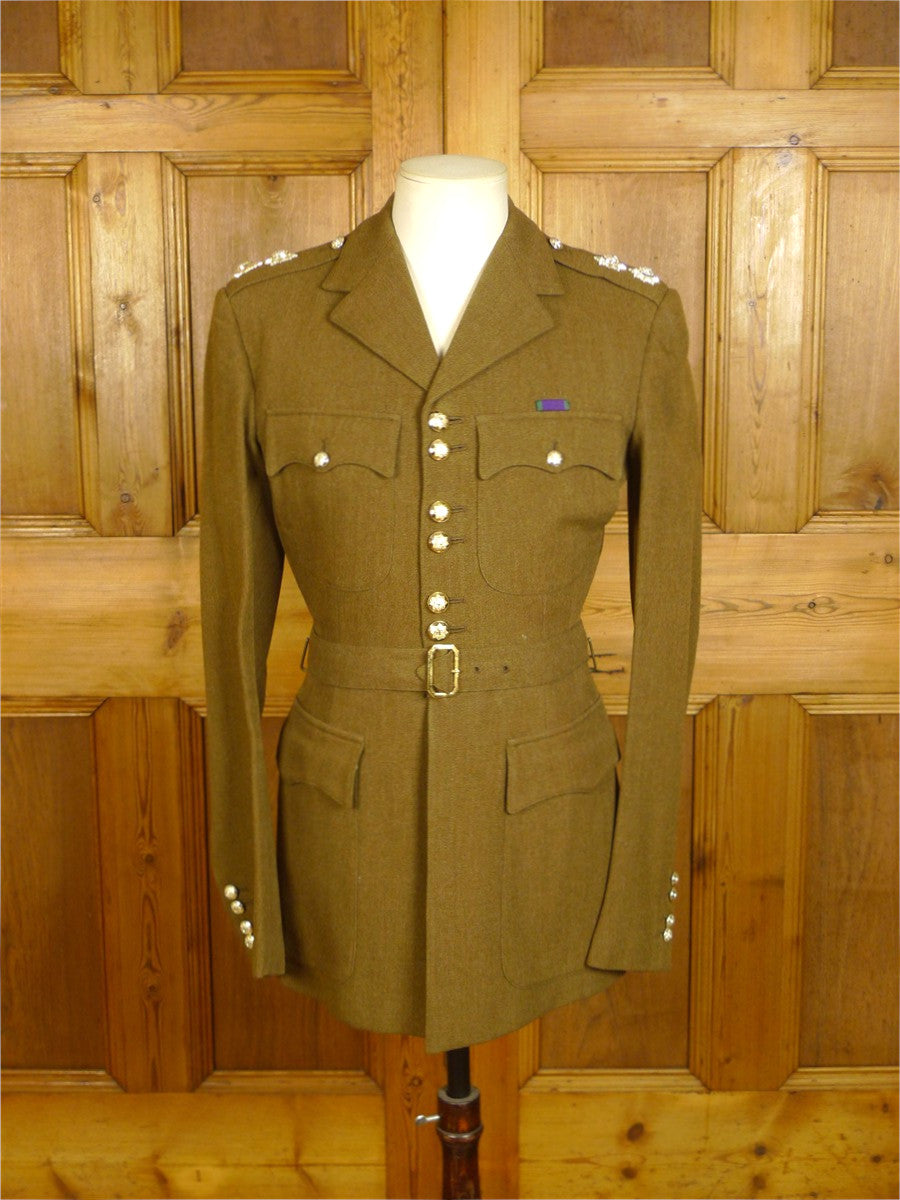 25/0187 vintage meyer & mortimer savile row bespoke coldstream guards british army regimental dress uniform suit w/ belt 36-37 long