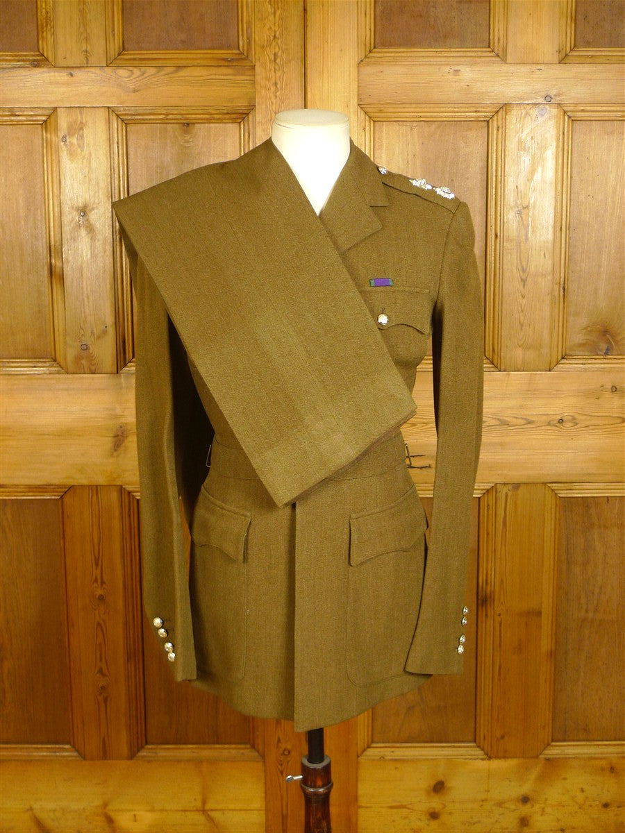 25/0187 vintage meyer & mortimer savile row bespoke coldstream guards british army regimental dress uniform suit w/ belt 36-37 long