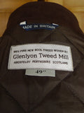 25/0189 glenyon mill 2007 bespoke tan brown houndstooth tweed 4 piece shooting outfit - jkt, shooting gilet, waistcoat, cap - 43-44 long