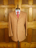 25/0189 glenyon mill 2007 bespoke tan brown houndstooth tweed 4 piece shooting outfit - jkt, shooting gilet, waistcoat, cap - 43-44 long