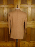 25/0189 glenyon mill 2007 bespoke tan brown houndstooth tweed 4 piece shooting outfit - jkt, shooting gilet, waistcoat, cap - 43-44 long