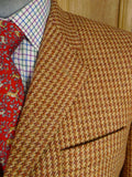 25/0189 glenyon mill 2007 bespoke tan brown houndstooth tweed 4 piece shooting outfit - jkt, shooting gilet, waistcoat, cap - 43-44 long